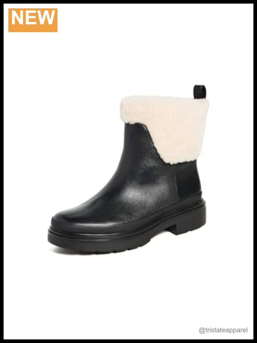 Women's Ankle Bootie with Sherpa Trim, Platform Heel, Leather Lining, Faux Fur